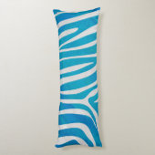 Coussins Longs Impression en bleu et blanc Zebra (Dos (Vertical))