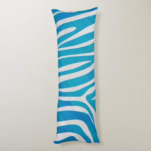Coussins Longs Impression en bleu et blanc Zebra (Dos (Vertical))