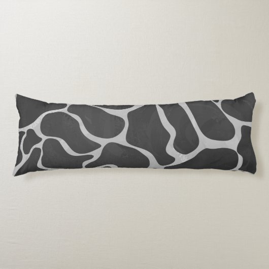 Coussins Longs Impression Giraffe noir et gris clair (Devant)