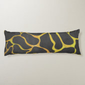 Coussins Longs Impression Giraffe noir et jaune (Dos)