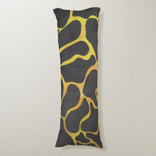 Coussins Longs Impression Giraffe noir et jaune (Devant (Vertical))