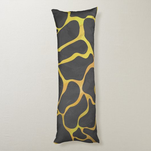 Coussins Longs Impression Giraffe noir et jaune (Dos (Vertical))