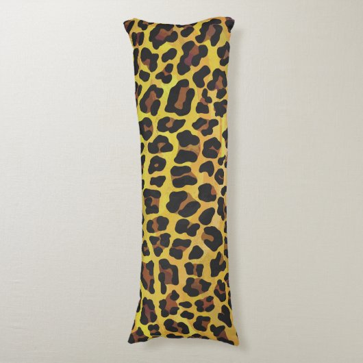 Coussins Longs Impression léopard Brown et jaune (Devant (Vertical))