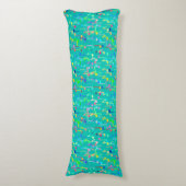 Coussins Longs Impression musicale - turquoise, multi (Devant (Vertical))