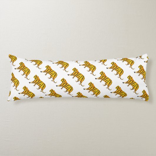 Coussins Longs Impression noir et orange Tigre (Devant)