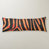 Coussins Longs Impression noire et orange Zebra (Dos)