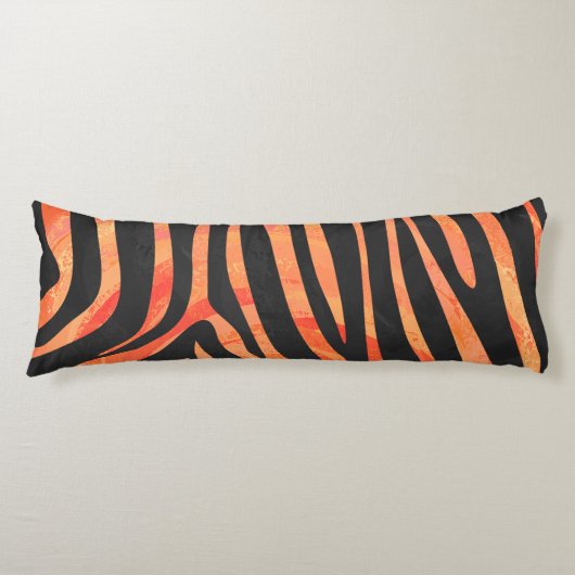 Coussins Longs Impression noire et orange Zebra (Devant)