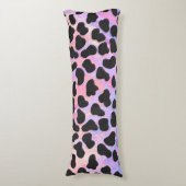 Coussins Longs Impression noire et rose dalmate (Devant (Vertical))