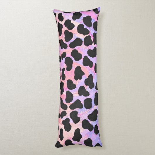 Coussins Longs Impression noire et rose dalmate (Dos (Vertical))