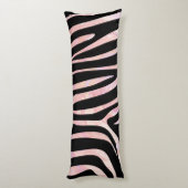 Coussins Longs Impression noire et rose Zebra (Dos (Vertical))