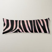 Coussins Longs Impression noire et rose Zebra (Devant)