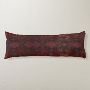 Coussins Longs Impression Python rouge et noir