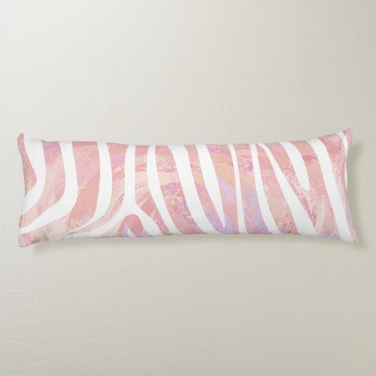 Coussins Longs Impression rose et blanc Zebra (Dos)