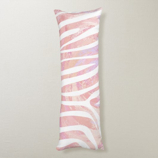 Coussins Longs Impression rose et blanc Zebra (Dos (Vertical))