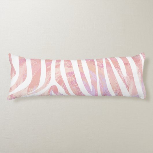Coussins Longs Impression rose et blanc Zebra (Devant)