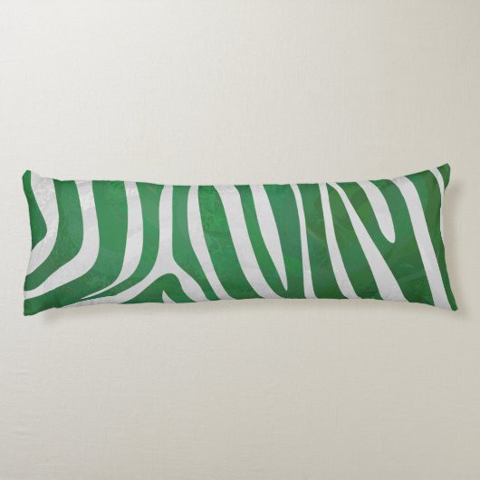 Coussins Longs Impression verte et blanche Zebra (Dos)