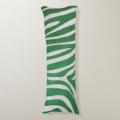 Coussins Longs Impression verte et blanche Zebra (Devant (Vertical))