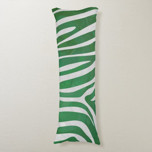 Coussins Longs Impression verte et blanche Zebra (Devant (Vertical))