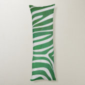 Coussins Longs Impression verte et blanche Zebra (Dos (Vertical))