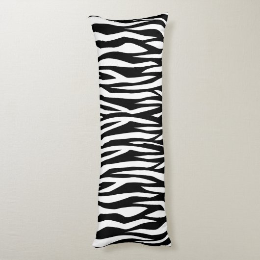 Coussins Longs Impression Zebra noire (Dos (Vertical))