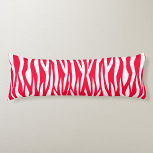 Coussins Longs Impression Zèbre rouge