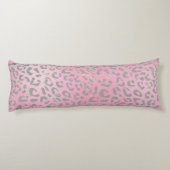 Coussins Longs Imprimé léopard argent rose pastel (Dos)