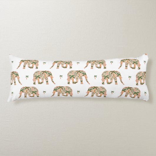 Coussins Longs Indian Floral Paisley Ornate Elephants (Devant)