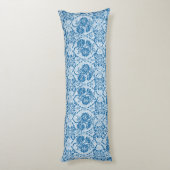 Coussins Longs Indigo Blue Floral Faux Lace Motif (Dos (Vertical))