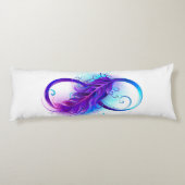 Coussins Longs Infini avec plume violette (Dos)