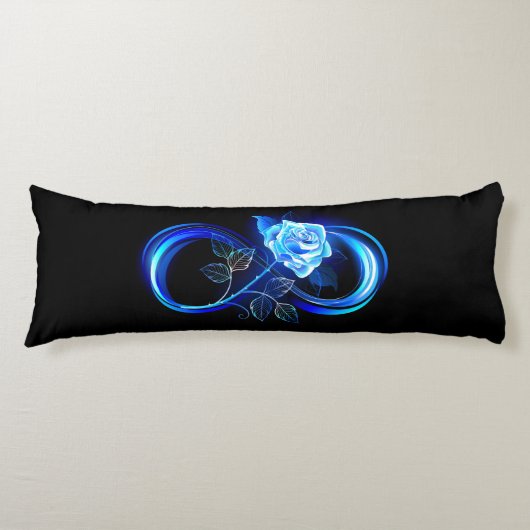 Coussins Longs Infini lumineux avec rose bleue (Devant)