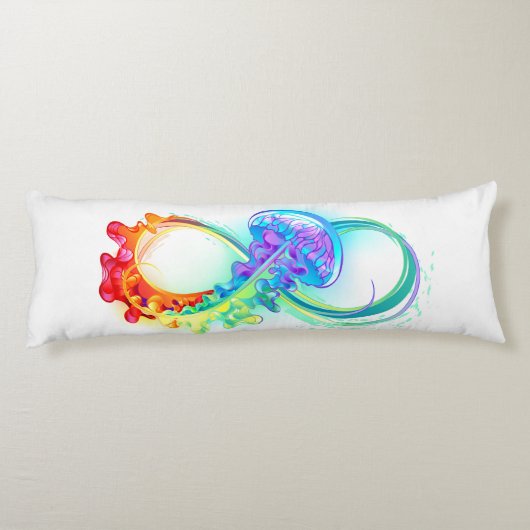 Coussins Longs Infinity avec Rainbow Jellyfish (Dos)