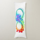 Coussins Longs Infinity avec Rainbow Jellyfish (Devant (Vertical))
