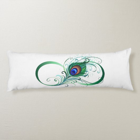 Coussins Longs Infinity Symbol with Peacock Feather (Dos)