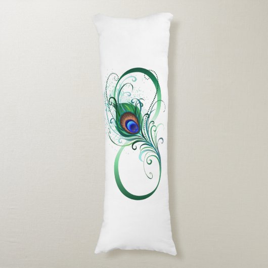 Coussins Longs Infinity Symbol with Peacock Feather (Devant (Vertical))
