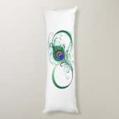 Coussins Longs Infinity Symbol with Peacock Feather (Dos (Vertical))