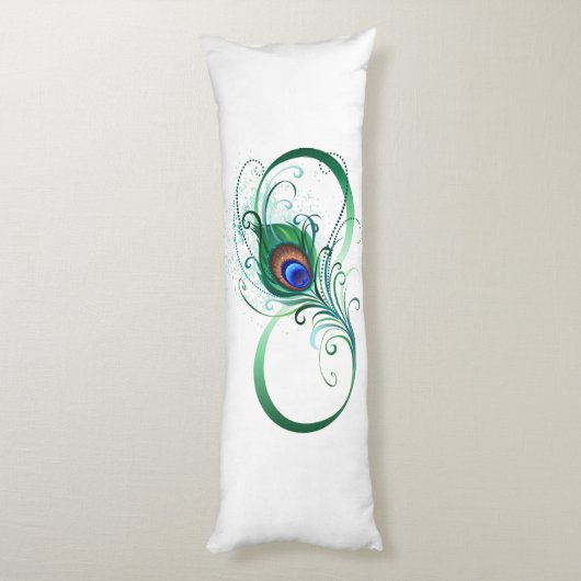 Coussins Longs Infinity Symbol with Peacock Feather (Dos (Vertical))