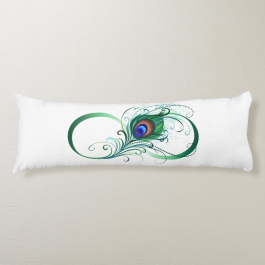 Coussins Longs Infinity Symbol with Peacock Feather (Devant)