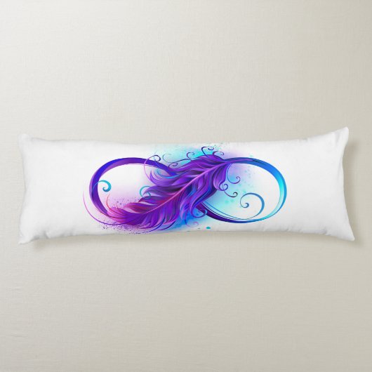 Coussins Longs Infinity with purple feather (Dos)