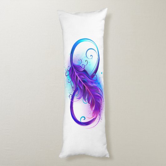 Coussins Longs Infinity with purple feather (Dos (Vertical))
