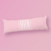 Coussins Longs Initiales Monogramme | Blanc Sur Rose Clair
