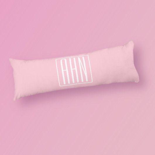 Coussins Longs Initiales Monogramme | Blanc Sur Rose Clair