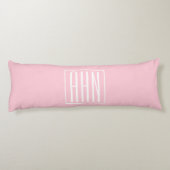 Coussins Longs Initiales Monogramme | Blanc Sur Rose Clair (Dos)