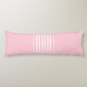 Coussins Longs Initiales Monogramme | Blanc Sur Rose Clair (Devant)