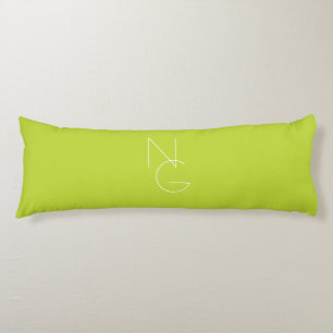 Coussins Longs Initiales superposées Modernes 2 Vert Citron