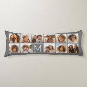 Coussins Longs Instagram Photo Collage Personnalisé Monogramme Ch (Devant)