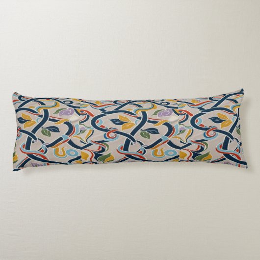 Coussins Longs Interwoven Vines in Vibrant Harmony (Dos)