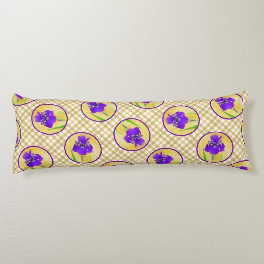 Coussins Longs Iris Peinture Iris À Led Violet Art Fleur Original (Dos)