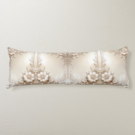 Coussins Longs Ivory Flowers Body Pillow (Devant)