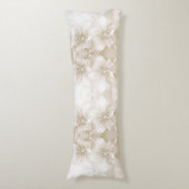 Coussins Longs Ivory White Flowers Body Pillow (devant Vertical)