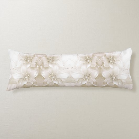 Coussins Longs Ivory White Flowers Body Pillow (Devant)